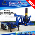 AOTONG 2 axles 20ft hydraulic lifting dump trailer/ container tipper trailer, 20ft/40ft skeleton tipper chassis for sale